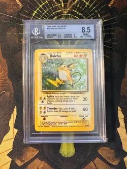 Pokemon Raichu 14/102 Base Set Holo Vintage BGS 8.5 - Image 1