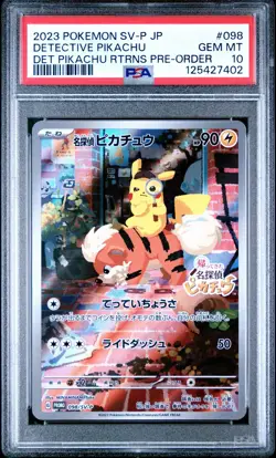 PSA 10 Detective Pikachu 098/SV-P Pre-Order Promo Pokemon Japanese - US NEW CERT - Image 1