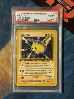Pikachu Pokemon Neo Genesis 1st Edition 2000 70/111 PSA 10 - Image 3
