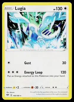 Lugia 140/189 Rare Darkness Ablaze Pokemon Near Mint - Image 1