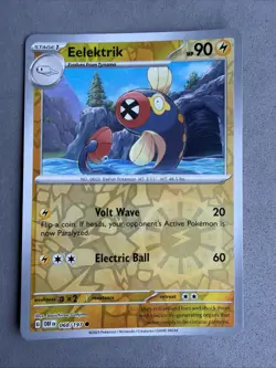 Pokemon TCG * SV Obsidian Flames * 68/197 Eelektrik REVERSE HOLO Common * NM - Image 1