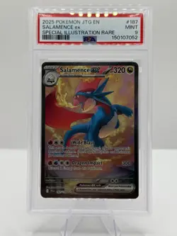 Pokemon TCG PSA 9 Salamence EX 187/159 SIR Journey Together - Image 1