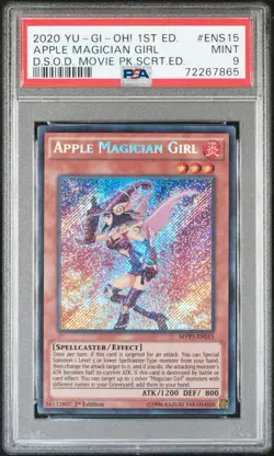Yu-Gi-Oh! PSA 9 Apple Magician Girl MVP1-ENS15 Secret Rare 1st Edition - Image 1
