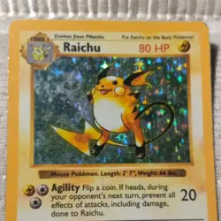 Pokemon Raichu 80 HP Base Set Holo Rare Card 14/102 1999 Wizards - Image 2