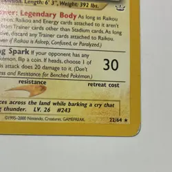 Pokemon 2 Card Lot Raikou Neo Revelation 22/64 & HOLO Raichu Base Set 14/62 READ - Image 4