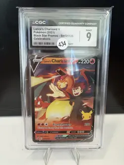 Pokemon TCG Cards Lance's Charizard V SWSH133 Black Star Promo Holo CGC 9 MINT - Image 1