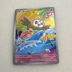 Pokemon Rowlet 043 MEPI Promo Stamped Holo Basic 70 HP Pokemon TCG Card - Image 1