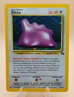Ditto Holo Rare Fossil 3/62 Pokemon Card - WOTC 1999 - Image 1