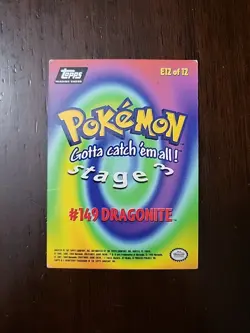 DMG! Dragonite # 149 Card E12 of 12 Topps Movie Stage 3 Pokemon - Image 2