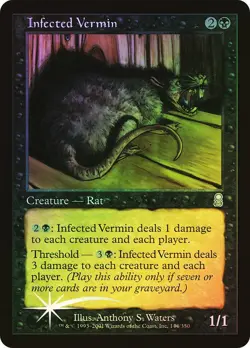 MTG FOIL Infected Vermin - Odyssey #144 - Image 1