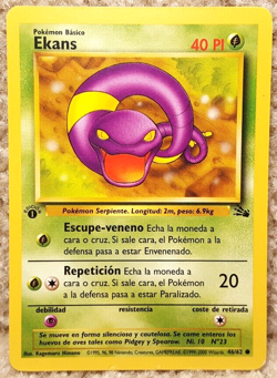 2000 Pokemon Card Team Fossil Set Ekans 46/62 Spanish Version Edition - Image 1