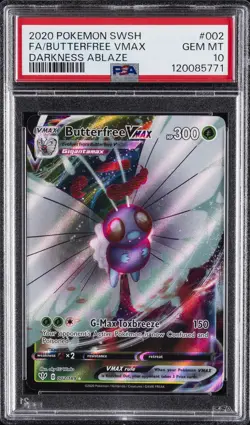 2020 POKEMON SWORD & SHIELD DARKNESS ABLAZE #002 FULL ART/BUTTERFREE VMAX PSA 10 - Image 1
