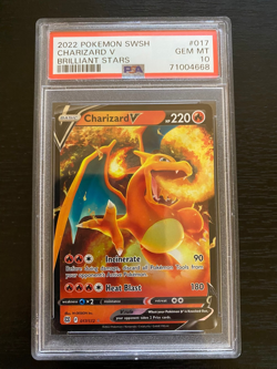 PSA 10 Pokemon TCG Charizard V 017/172 Swsh09: Brilliant Stars Holo PSA10 - Image 1
