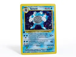 POKEMON TARTARD Poliwrath 1st Ed FRENCH HOLO RARE Creased MP #13 13/102 TCG M49 - Image 1