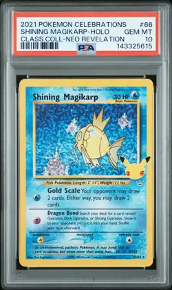 2021 POKEMON CELEBRATIONS CLASSIC COLL #66 SHINING MAGIKARP-HOLO PSA 10 - Image 1