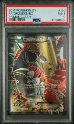 2015 Pokemon XY Primal Clash Groudon EX 150/160 Full Art Ultra Rare PSA 9 MINT - Image 1