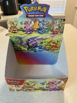 Pokemon Prismatic Evolutions Mini Tins Display 5 Tins Opened - Image 4