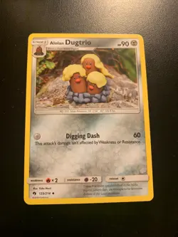 Pokemon TCG Alolan Dugtrio Uncommon Regular Lost Thunder 123/214 - Image 1