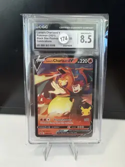 Pokemon TCG Lance's Charizard V Black Star Promo SWSH133 Celebrations CGC 8.5 - Image 1