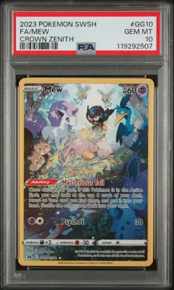 Mew GG10/GG70 Crown Zenith: Galarian Gallery Holo Pokemon PSA 10 Gem Mint - Image 1