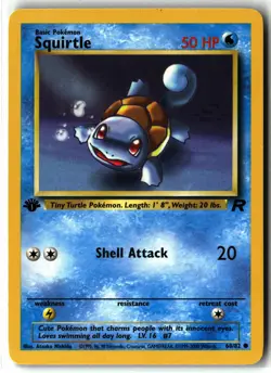 Squirtle ⭐ 68/82 1st Edition Common Team Rocket 2000 Pokemon NM - Image 1