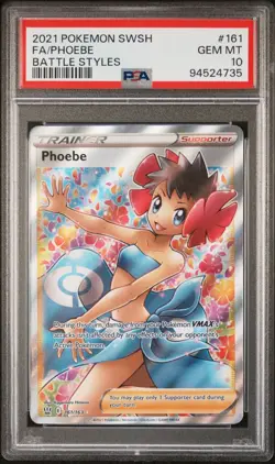 Pokemon Phoebe Full Art - Battle Styles - 161/163 - PSA 10 - Image 1