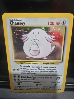 Pokemon Chansey Base Set Holo Rare 3/102 1999 Wizards 120 HP English - Image 1