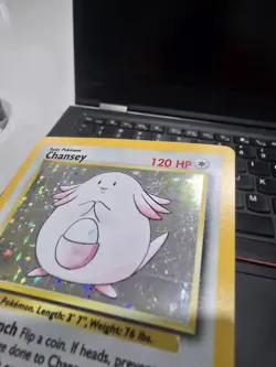 Pokemon Chansey Base Set Holo Rare 3/102 1999 Wizards 120 HP English - Image 2