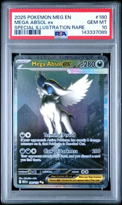 2025 POKEMON MEG EN-MEGA EVOLUTION #180 MEGA ABSOL EX PSA 10 - Image 1
