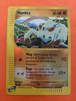Pokemon TCG Reverse Holo Mankey Aquapolis 92/147 Common - Image 3