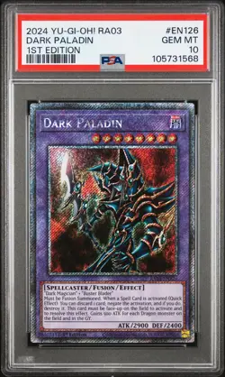 2024 YU-GI-OH! RA03-QUARTER CENTURY BONANZA 1ST ED #EN126 DARK PALADIN PSA 10 - Image 1