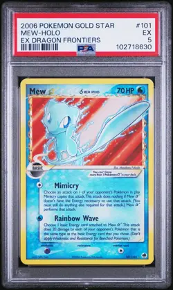2006 POKEMON EX DRAGON FRONTIERS GOLD STAR #101 MEW-HOLO PSA 5 - Image 1