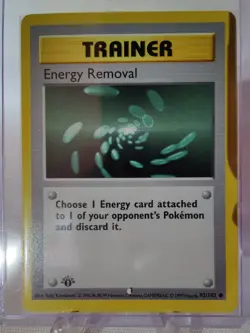 Pokemon TCG Energy Removal Base Set 92/102 Regular 1st Edition Common - Image 1