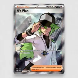 N's Plan 163/086 SV: Black Bolt Holo Secret Rare Pokemon TCG NM - Image 1