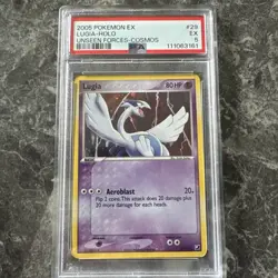 2005 POKEMON EX UNSEEN FORCES 29/115 LUGIA-HOLO COSMOS PSA 5 - Image 1