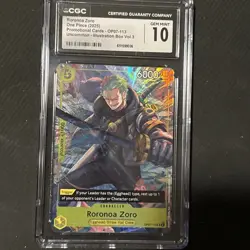 2025 ONE PIECE PROMOS ILLUSTRATION BOX VOL.3 #113 RORONOA ZORO CGC 10 - Image 1