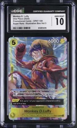 Monkey.D.Luffy Illustration Box Vol.3 OP07-109 One Piece Promo CGC 10 - Image 1