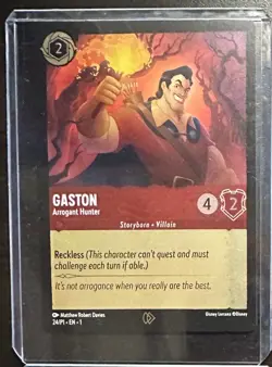 Disney Lorcana Gaston Arrogant Hunter 24/P1 Promo FOIL NM - Image 1