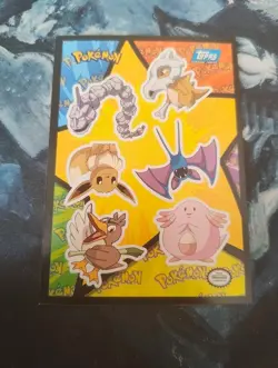 Pokemon Topps Blue Logo Sticker Card Classic Collectible LP - Image 1