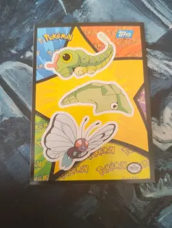 Pokemon Topps Blue Logo Sticker Card Classic Collectible LP - Image 1