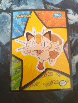 Pokemon Topps Blue Logo Sticker Card Classic Collectible LP - Image 1