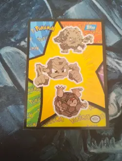 Pokemon Topps Blue Logo Sticker Card Classic Collectible LP - Image 1