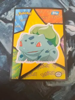 Pokemon Topps Blue Logo Sticker Card Classic Collectible LP - Image 1