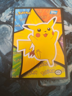 Pokemon Topps Blue Logo Sticker Card Classic Collectible LP - Image 1