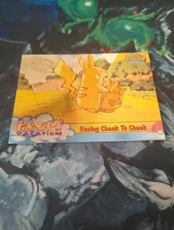 Pokemon Topps Blue Logo Vintage Card Collectible LP Pikachus Vacation FOIL - Image 1