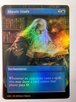 Rhystic Study FOIL Proxy Card Custom Playtest Magic Wizard Art Design - Image 1