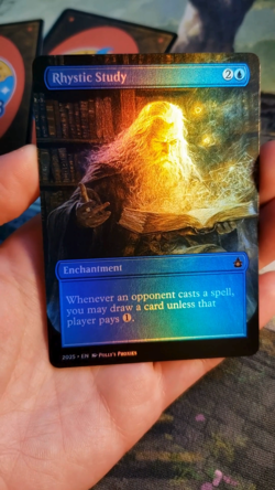 Rhystic Study FOIL Proxy Card Custom Playtest Magic Wizard Art Design - Image 2