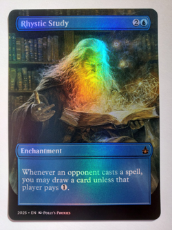 Rhystic Study FOIL Proxy Card Custom Playtest Magic Wizard Art Design - Image 4