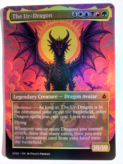 The Ur-Dragon FOIL Proxy Playtest Card Custom Metal Psychedelic Neon Art Design - Image 4