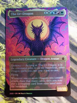 The Ur-Dragon FOIL Proxy Playtest Card Custom Metal Psychedelic Neon Art Design - Image 5
